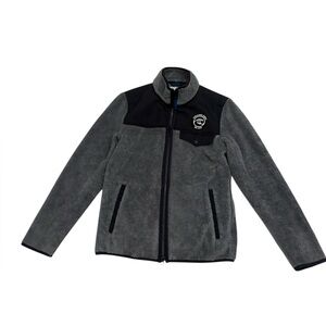 Outerknown World Surf League WSL Woven Panel Full-Zip Fleece Jacket Gray Black S
